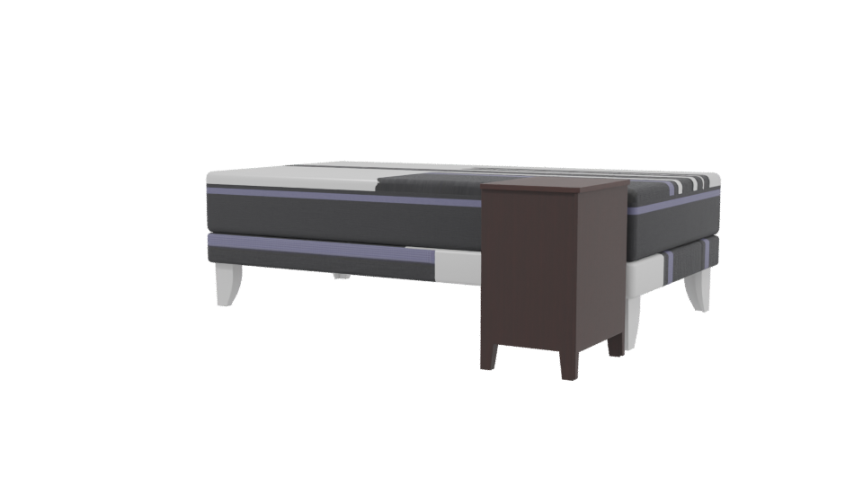Modern Bed and Nightstand 3D - Professional 3D Model Render 3