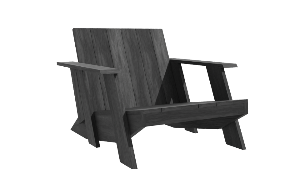 Stylish Wooden Lounge Chair Model - Professional 3D Model Render 10