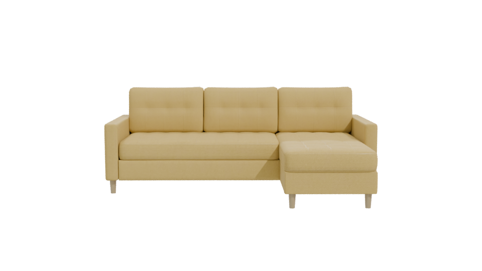 Stylish Minimalist Sectional Sofa 3D Model - Professional 3D Model Render 11