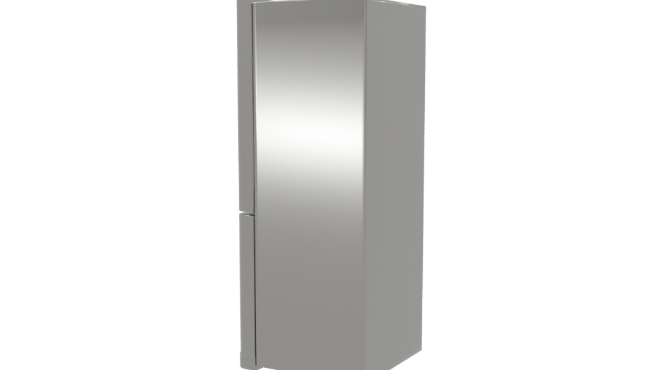 Sleek Stainless Steel Refrigerator 3D Model - Professional 3D Model Render 3