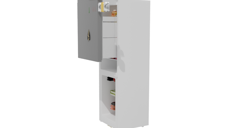 Stylish Stainless Steel Refrigerator 3D - Professional 3D Model Render 13