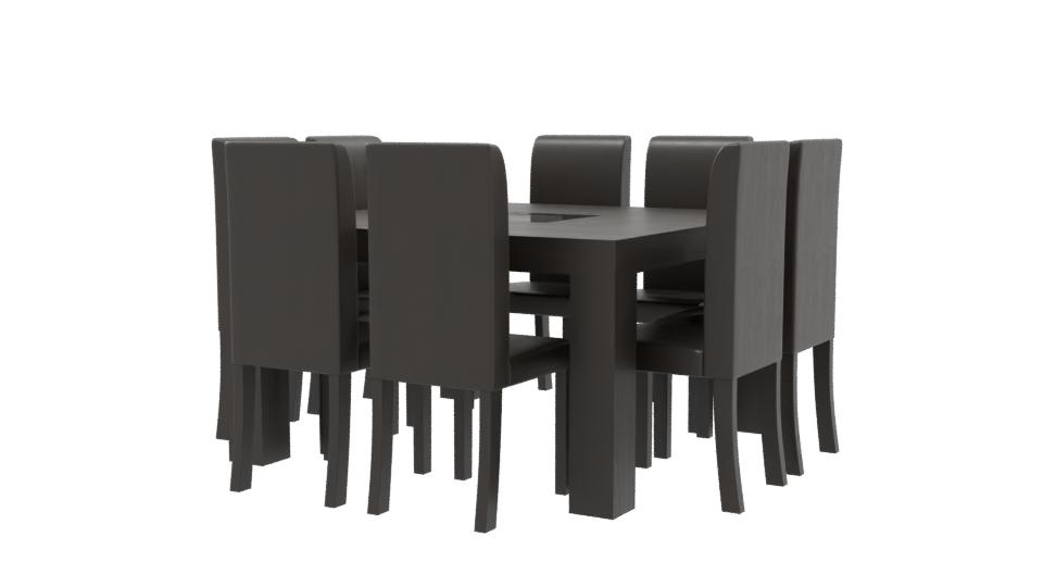 Minimalist Dining Table Set 3D - Professional 3D Model Render 9