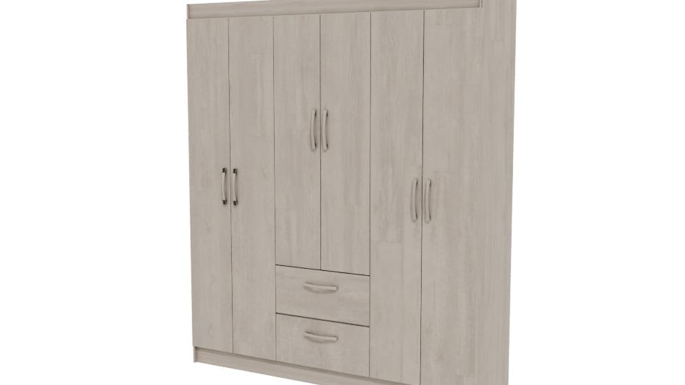 Stylish Wooden Storage Cabinet Model - Professional 3D Model Render 12