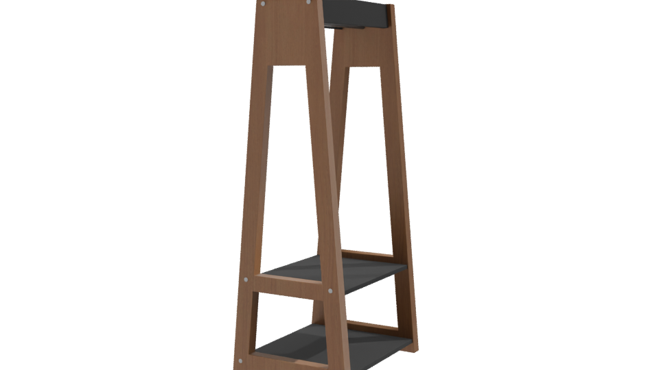 Minimalist Wooden Shelf Unit 3D - Professional 3D Model Render 9