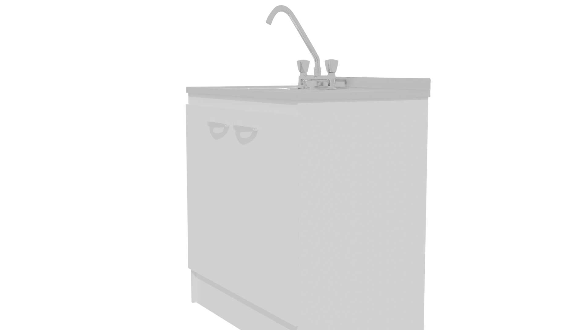 Sleek Kitchen Sink Cabinet Model - Professional 3D Model Render 13