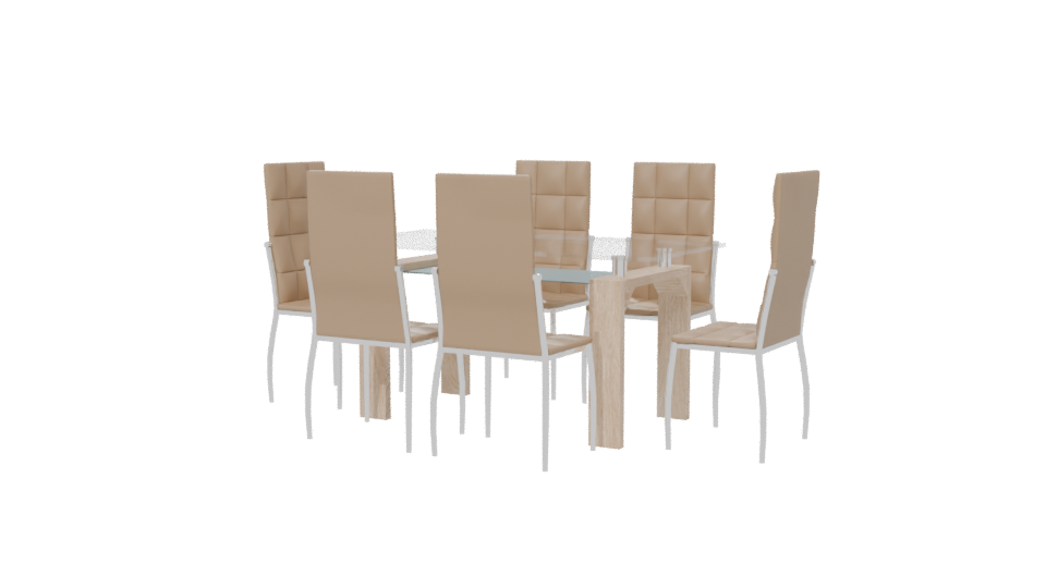 Modern Dining Table Set 3D - Professional 3D Model Render 6