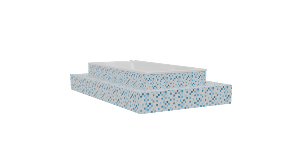 Stylish Mosaic Bathtub 3D Model - Professional 3D Model Render 13