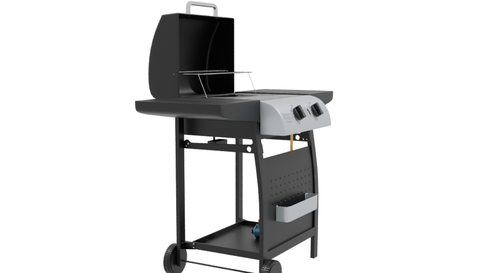 Gas Grill 2 Burners 3D Model - Professional 3D Model Render 9