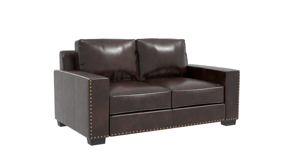 Elegant Brown Leather Sofa Model - Professional 3D Model Render 10