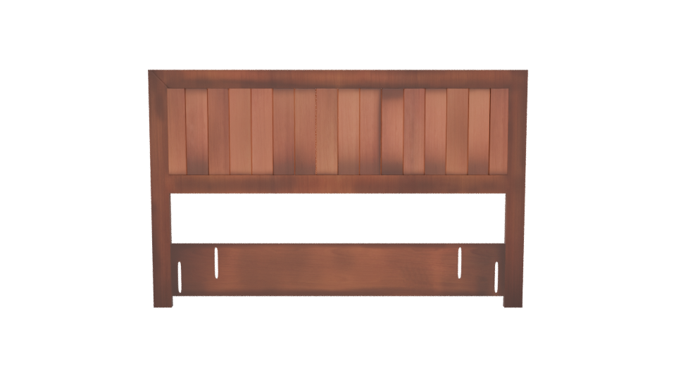 Stylish Wooden Bed Headboard Model - Professional 3D Model Render 5