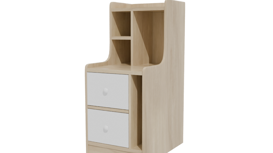 Stylish Wooden Desk Unit 3D - Professional 3D Model Render 12