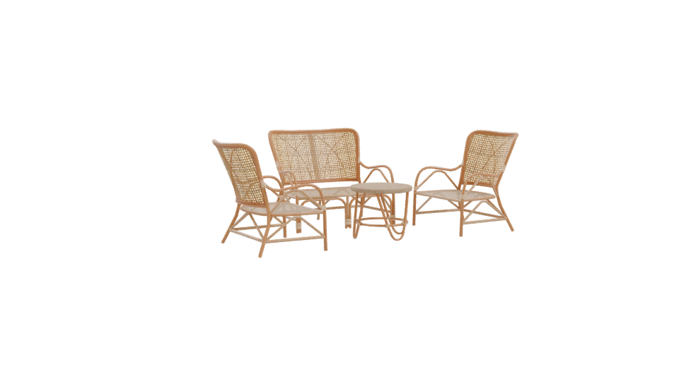 Stylish Rattan Furniture Set 3D - Professional 3D Model Render 10