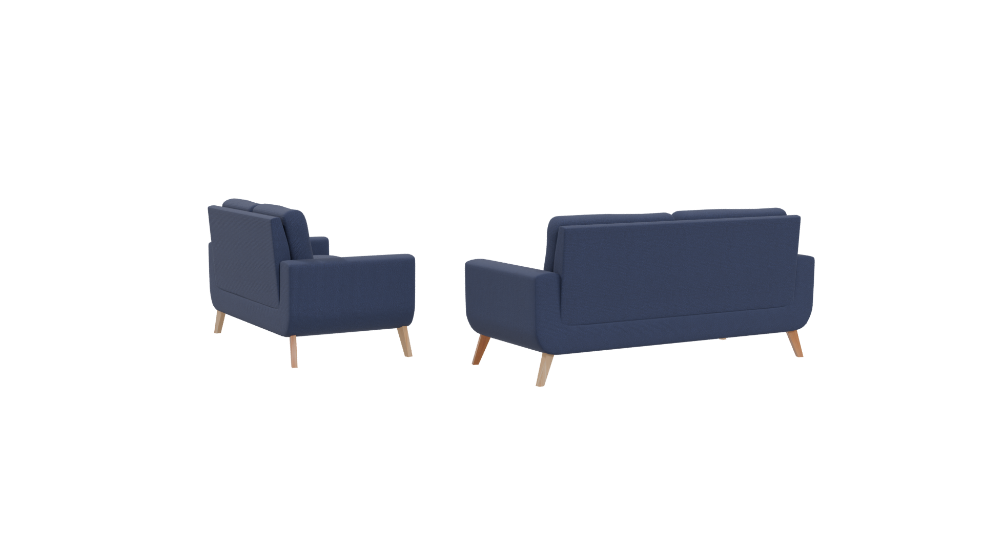 Stylish Modern Fabric Sofa Set 3D Model - Professional 3D Model Render 4