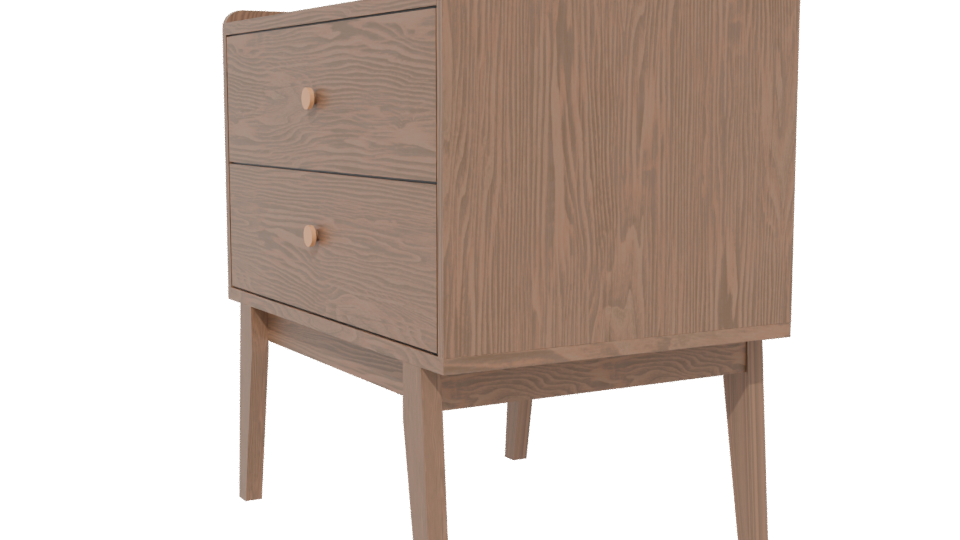 Stylish Wooden Nightstand Model 3D - Professional 3D Model Render 13