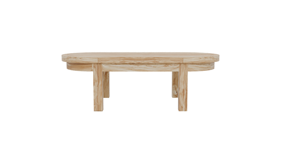 Stylish Oval Wooden Dining Table - Professional 3D Model Render 5