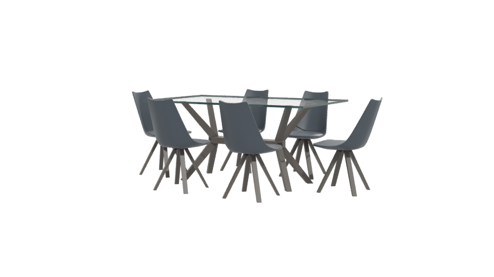 Glass Dining Table Set 3D - Professional 3D Model Render 12