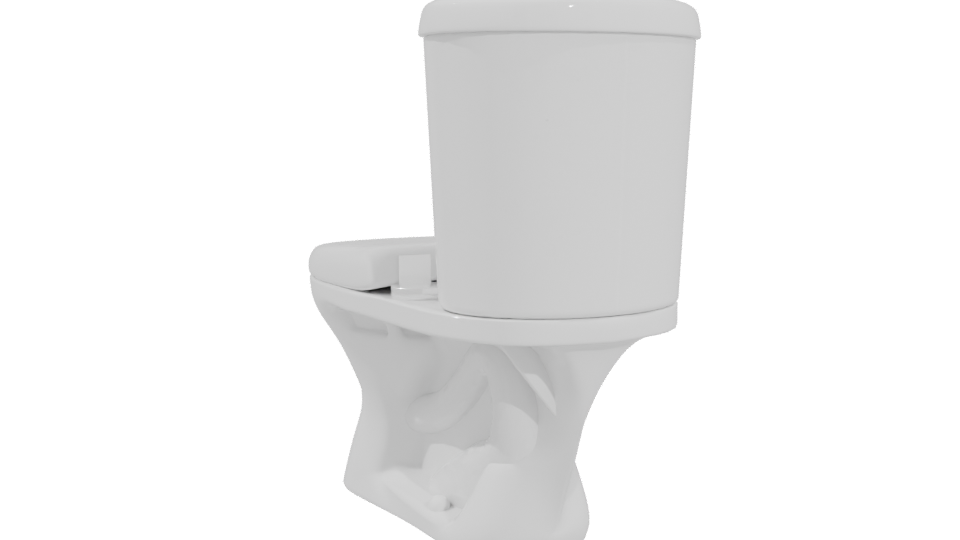 Stylish Ceramic Toilet Model - Professional 3D Model Render 4