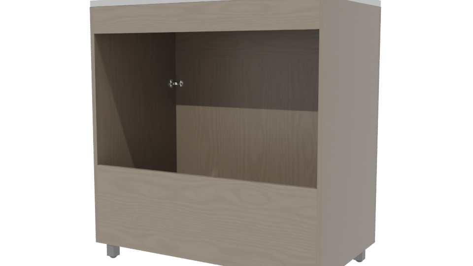 Minimalist Wood Cabinet 3D Model - Professional 3D Model Render 6