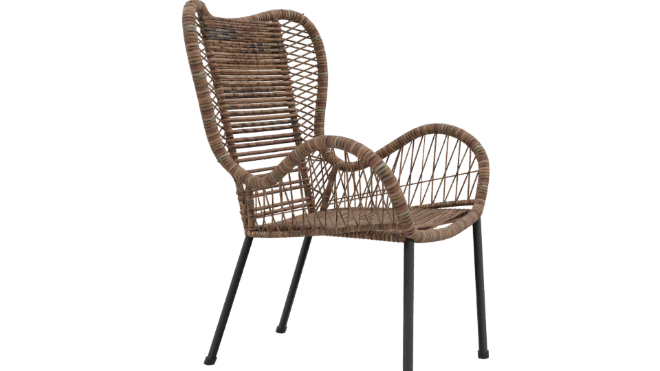 Stylish Rattan Lounge Chair 3D - Professional 3D Model Render 9