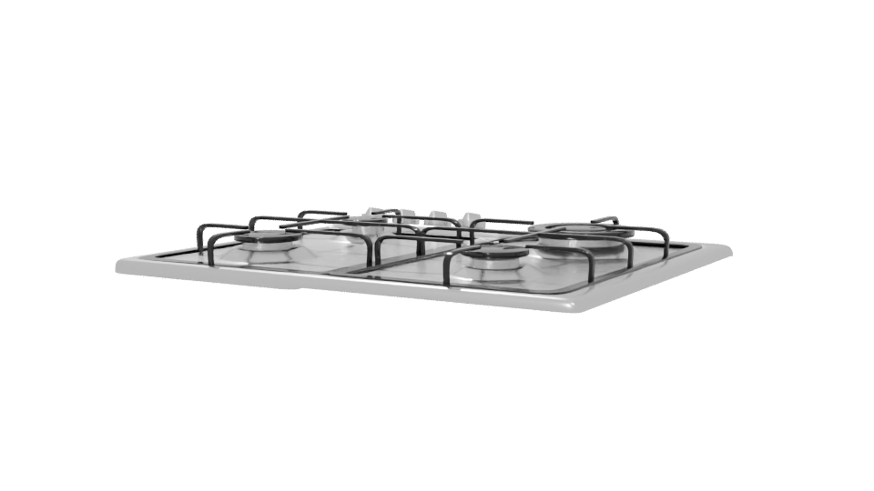 Sleek Gas Cooktop Model 3D - Professional 3D Model Render 6