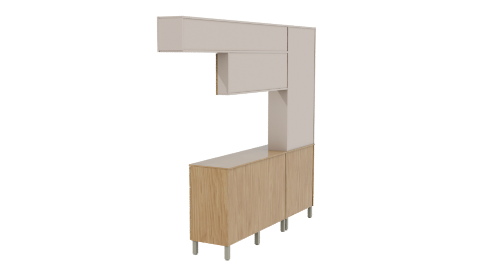 Contemporary Kitchen Cabinet Model - Professional 3D Model Render 3