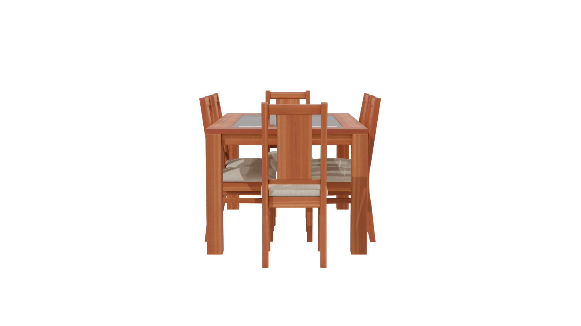 Elegant Wooden Dining Set 3D - Professional 3D Model Render 11