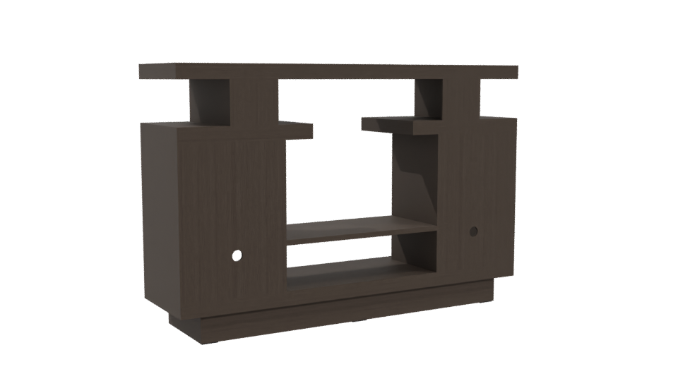 Minimalist Wooden TV Stand 3D - Professional 3D Model Render 4