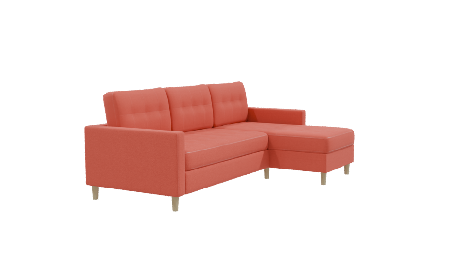 Contemporary Fabric Sectional Sofa 3D Model - Professional 3D Model Render 9