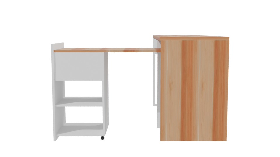 Modern Minimalist Desk with Storage 3D Model - Professional 3D Model Render 2