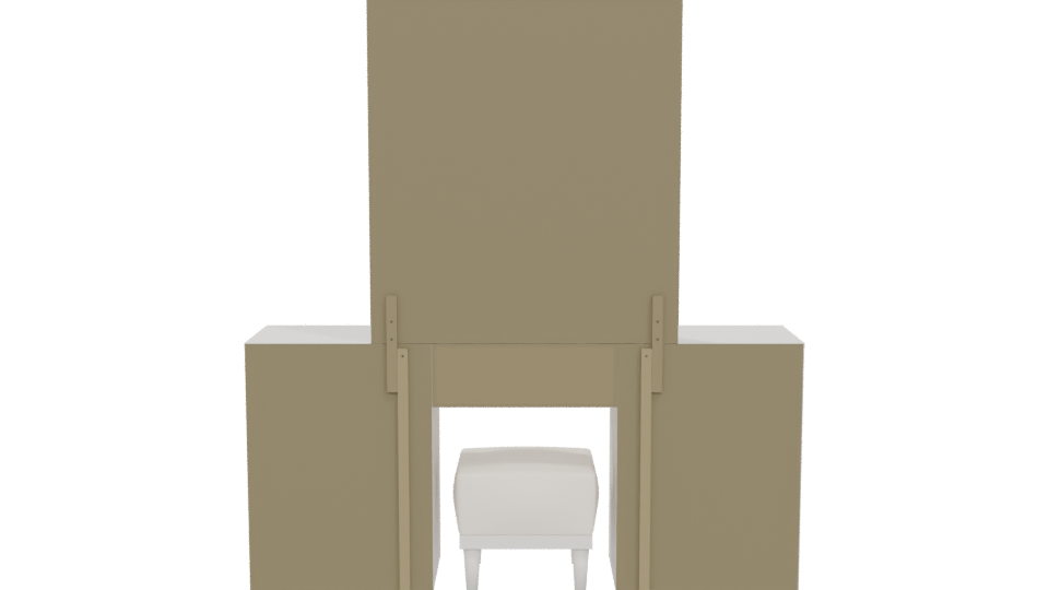 Elegant White Vanity Set 3D - Professional 3D Model Render 5