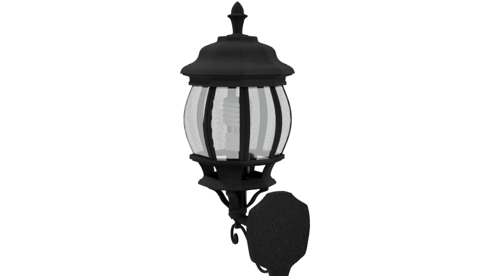 Black Wall Lantern 3D Model - Professional 3D Model Render 4