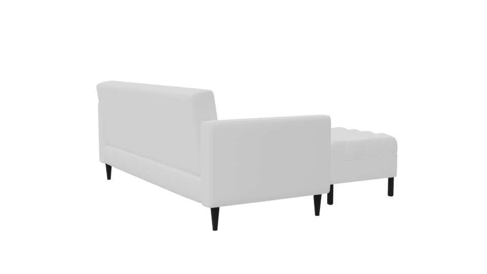 White Retro Sofa with Poufs 3D - Professional 3D Model Render 7
