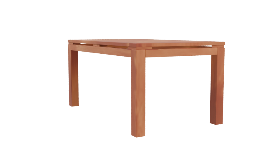 Stylish Wooden Dining Table 3D Model - Professional 3D Model Render 4