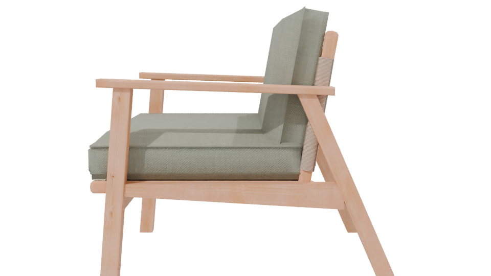 Stylish Modern Lounge Chair 3D - Professional 3D Model Render 2