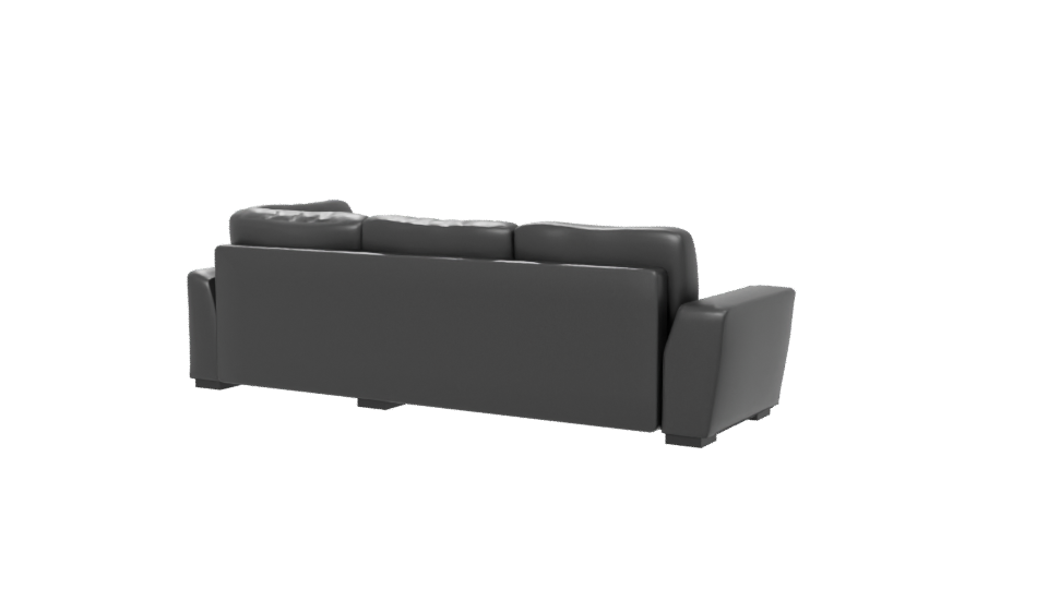 Contemporary Black Leather Sectional Sofa 3D Model - Professional 3D Model Render 6