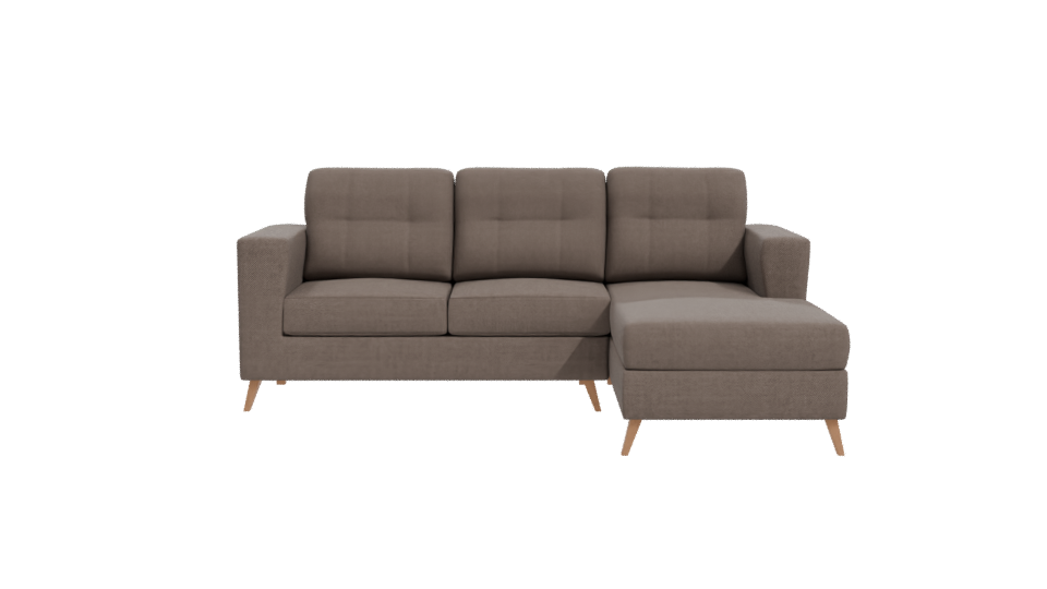 Contemporary Sofa with Chaise - Professional 3D Model Render 11
