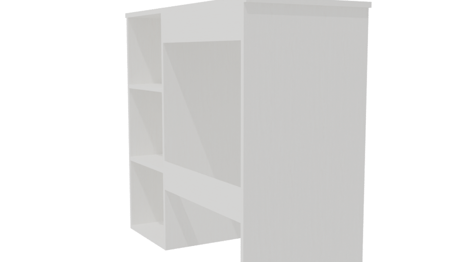 Minimalist White Office Desk 3D Model - Professional 3D Model Render 7