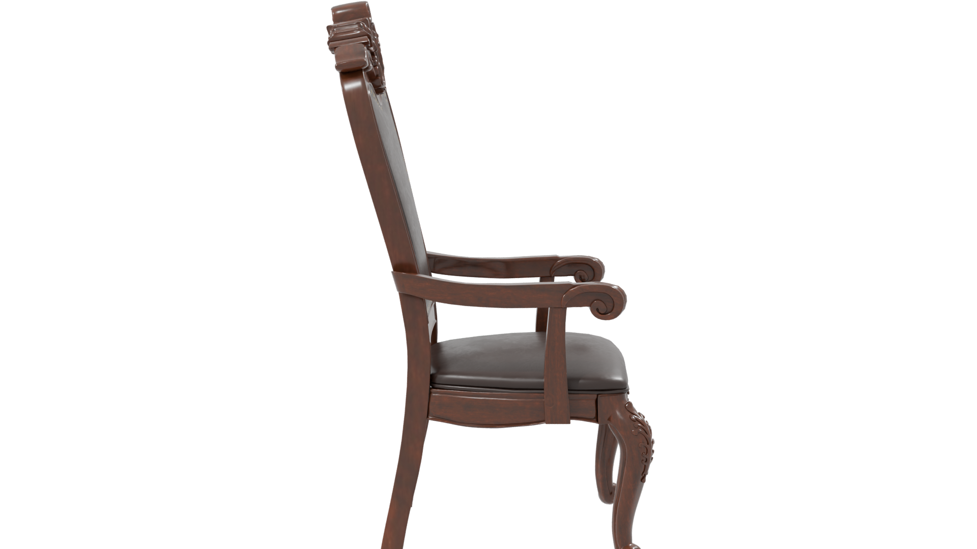 Vintage Ornate Wooden Chair 3D - Professional 3D Model Render 8