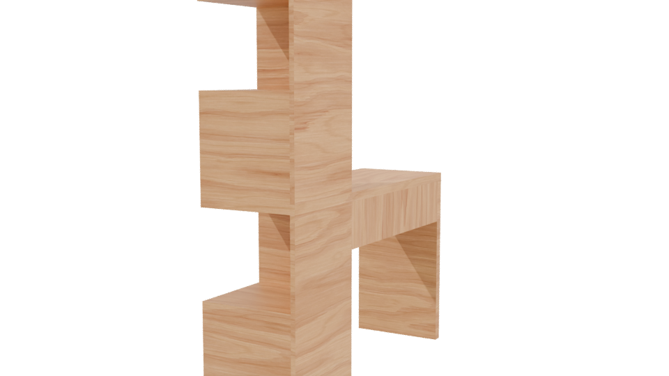 Modern Wooden Desk Model 3D - Professional 3D Model Render 3