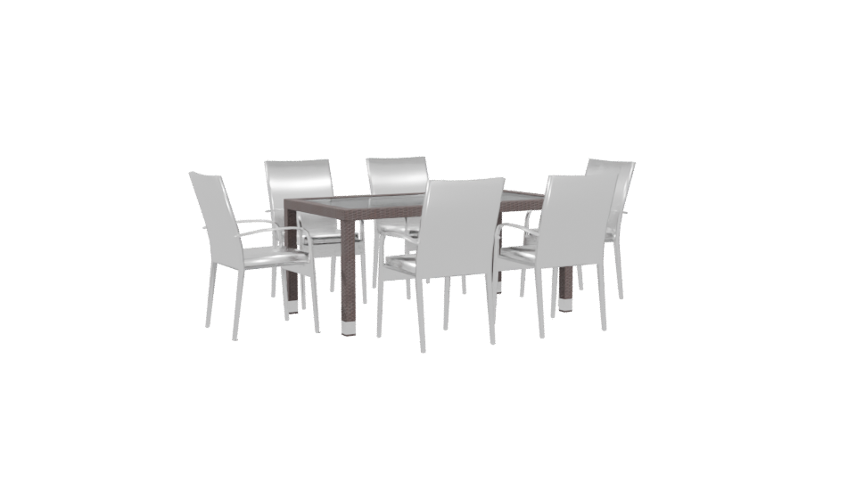 Stylish Outdoor Dining Set 3D - Professional 3D Model Render 4
