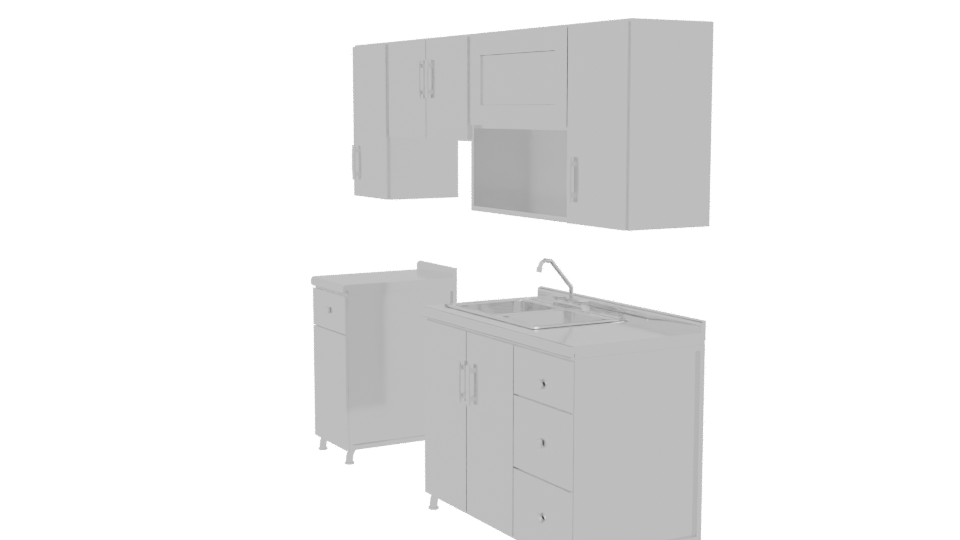 Stylish Kitchen Cabinet Set 3D - Professional 3D Model Render 13