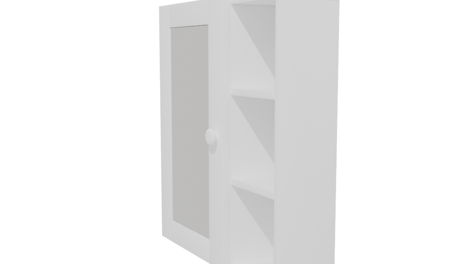 Minimalist White Storage Cabinet 3D - Professional 3D Model Render 13