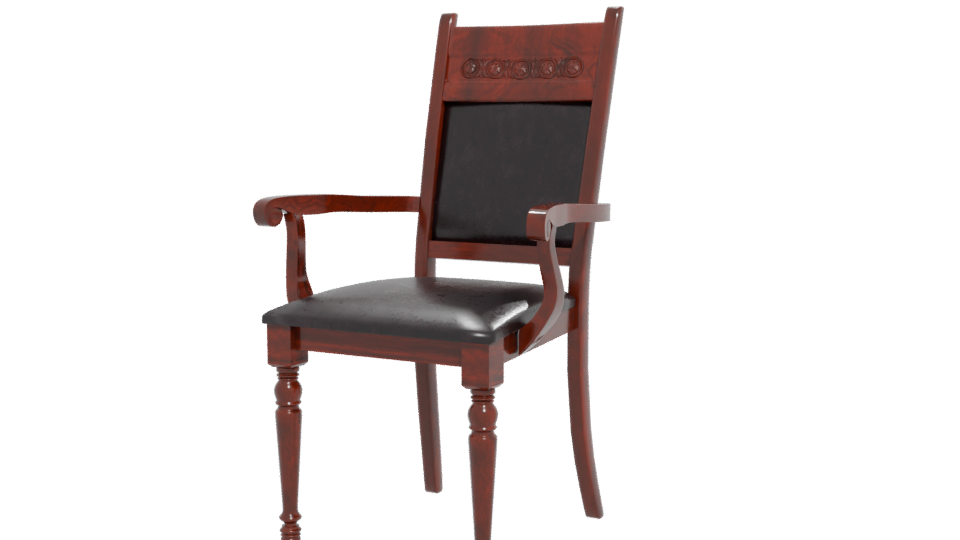 Elegant Wooden Armchair 3D Model - Professional 3D Model Render 12