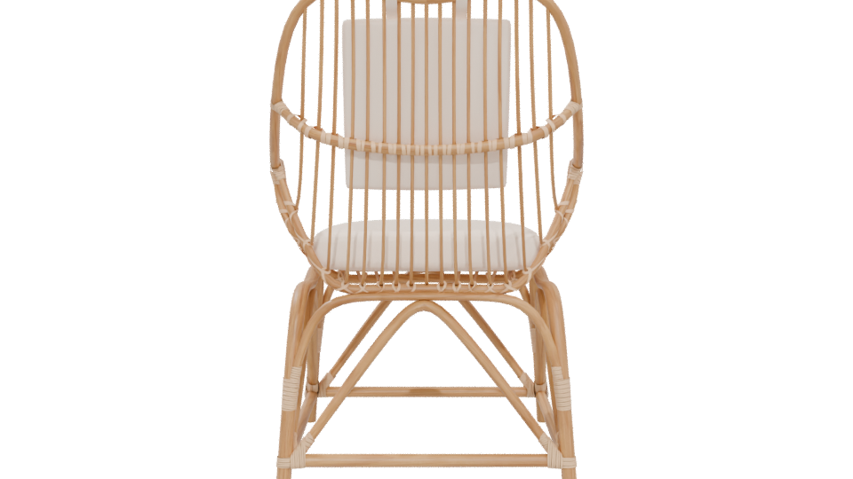 Stylish Rattan Lounge Chair 3D - Professional 3D Model Render 5