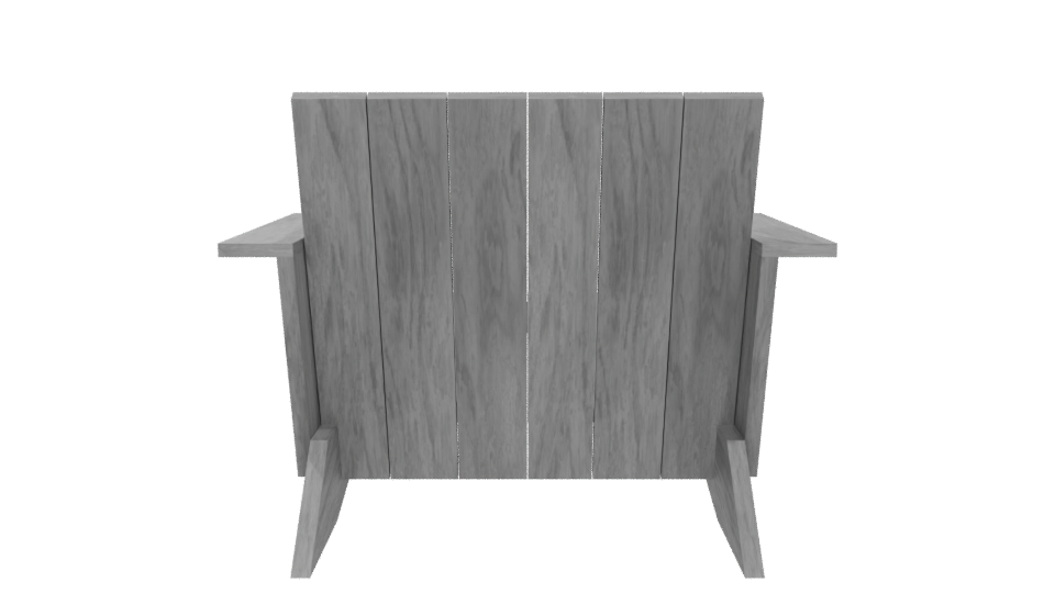 Stylish Outdoor Wooden Lounge Chair - Professional 3D Model Render 5