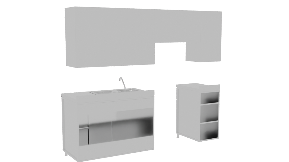 Stylish Kitchen Cabinet Set 3D - Professional 3D Model Render 4