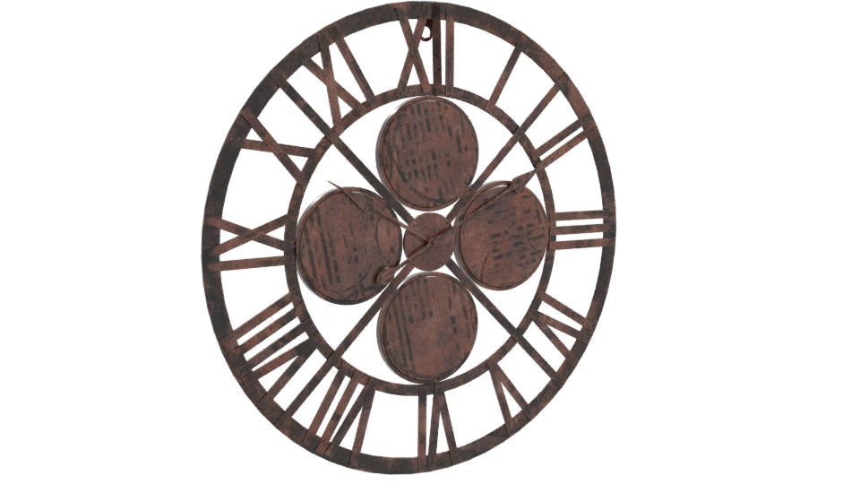 Stylish World Time Wall Clock - Professional 3D Model Render 10