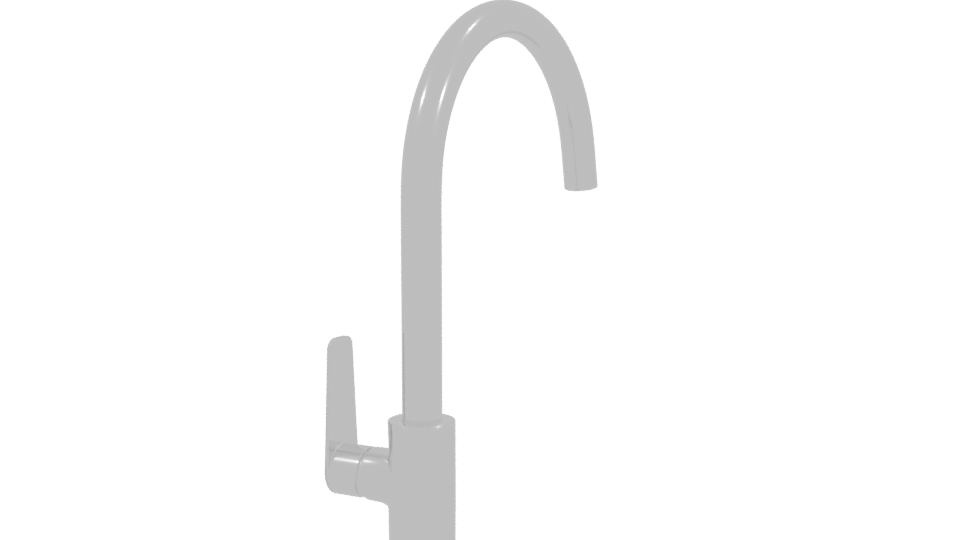 Sleek Modern Kitchen Faucet 3D Model - Professional 3D Model Render 3