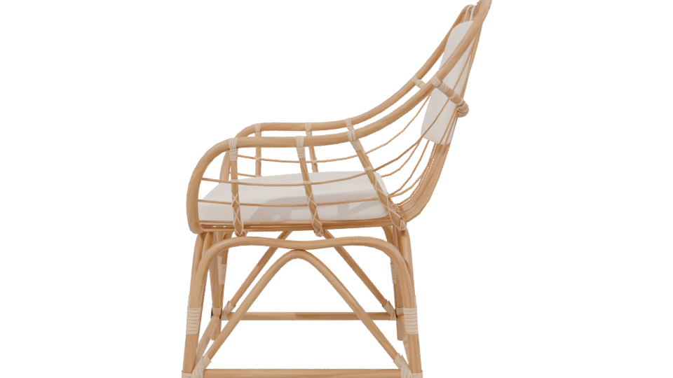 Stylish Rattan Lounge Chair 3D - Professional 3D Model Render 2
