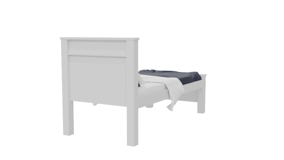 Stylish Single Bed Model 3D - Professional 3D Model Render 6